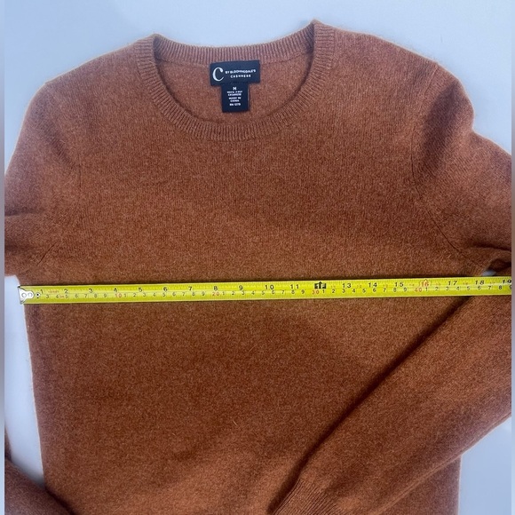 C by Bloomingdales Cashmere Sweater Medium Brown Crewneck 100 Percent Cashmere - Picture 4 of 6